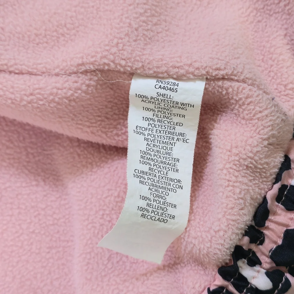 Place Pink and‎ Black Leopard Kids Puffer Jacket